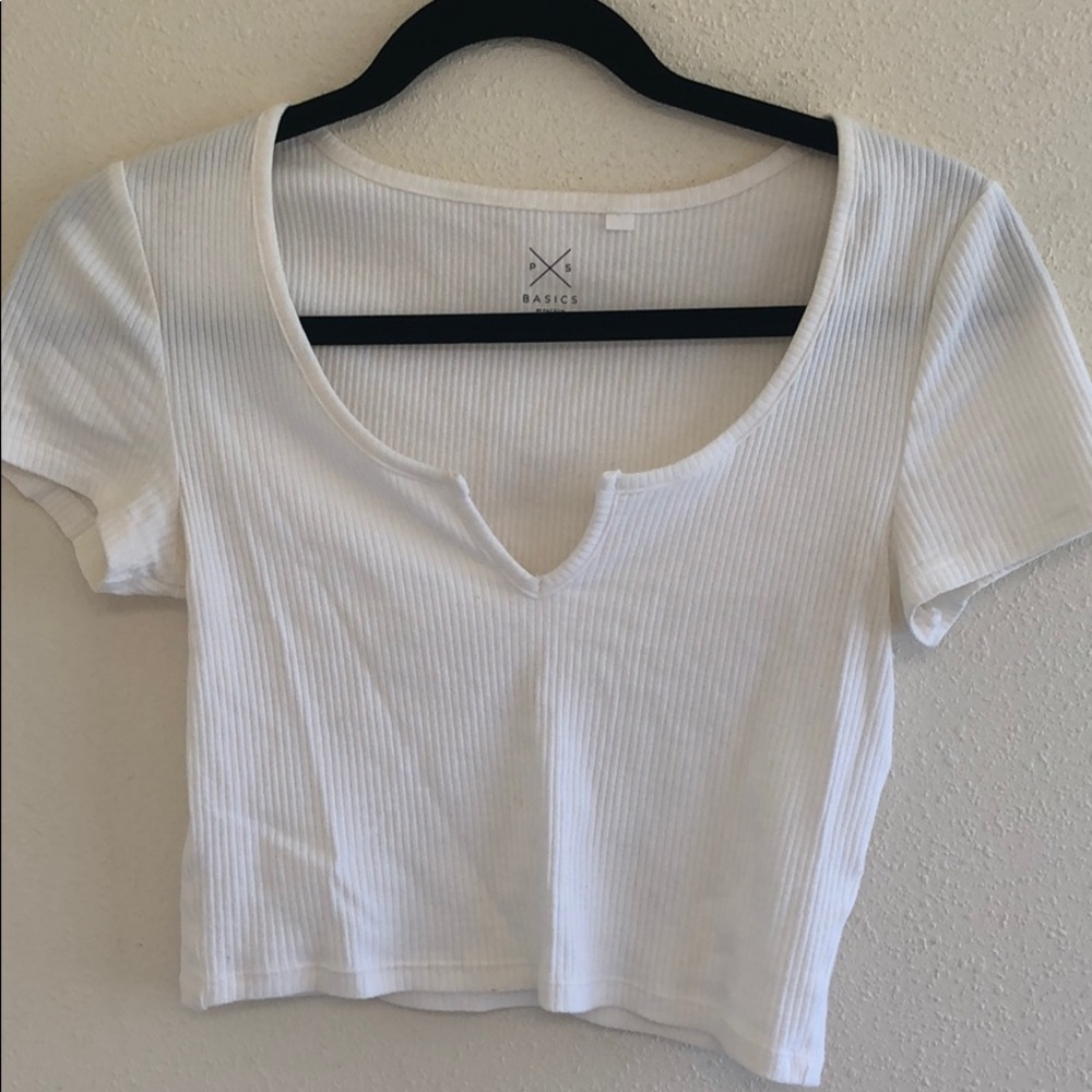 PacSun basics white crop top